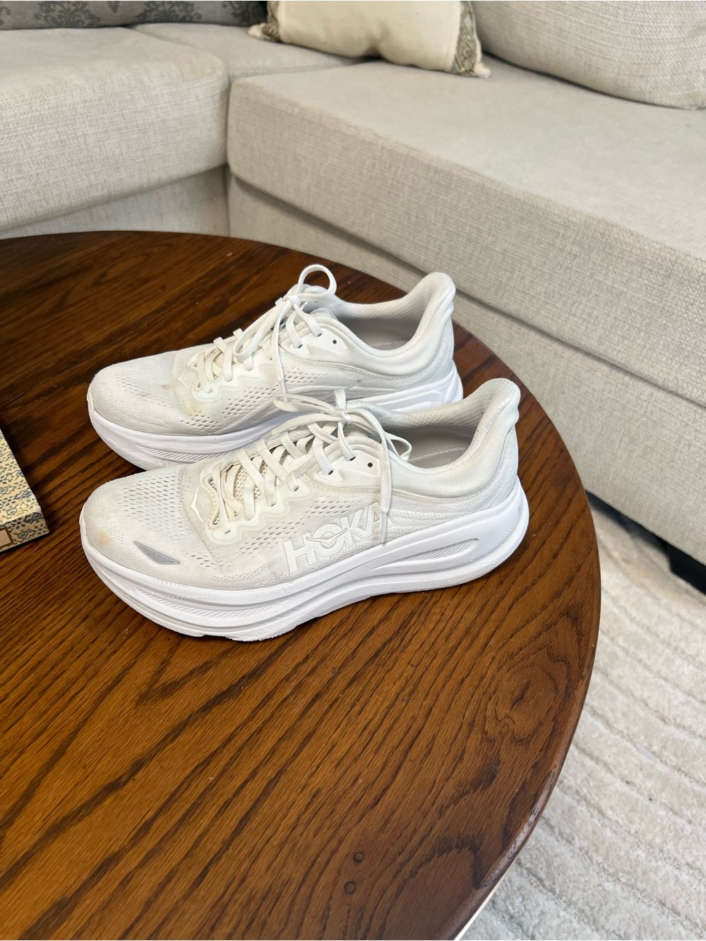 Hoka Women's White Athletic Running Shoes - All-White Design
